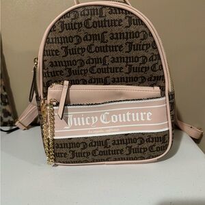 Juicy Couture Logo Backpack in Brown and Pink